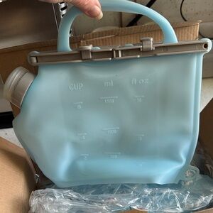 Two Blue Silicone Food Storage Bag